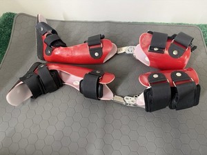 Red PEDIATRIC (Children’s) Hinged-Knee LEFT & RIGHT AFO Leg Brace Supports