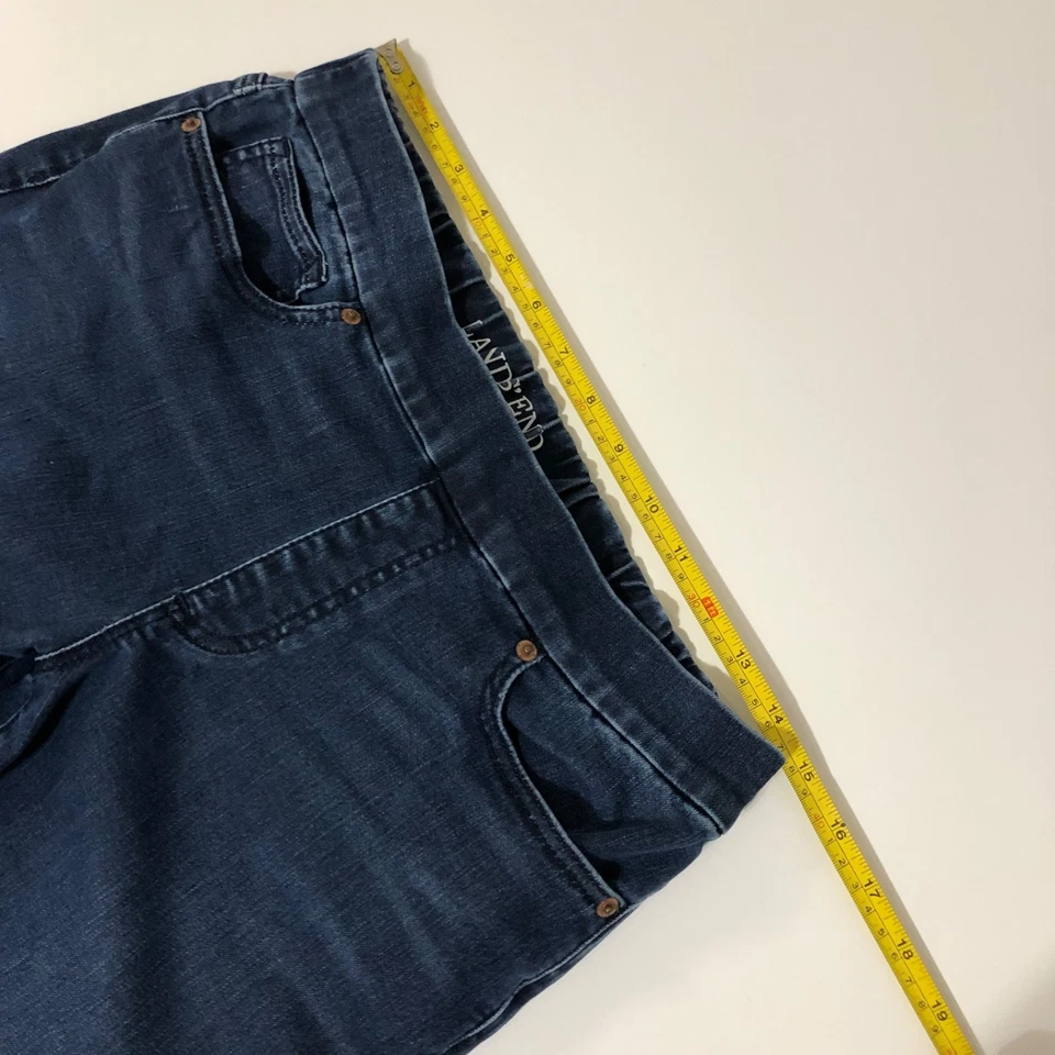 Pantalones de mezclilla para mujer Lands' End tiro medio ajustados azules talla 10 Foto 4 de 4
