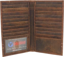 CAZORO Bifold Long Wallet RFID Blocking Genuine Vintage Leather for Men