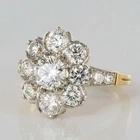 Art Deco Antique 2.21Ct White Diamond Vintage Engagement Ring 14K yellow Gold FN