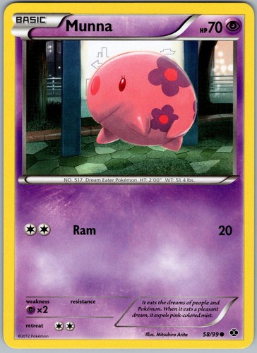 Munna 58/99 Next Destinies Common Pokemon Card