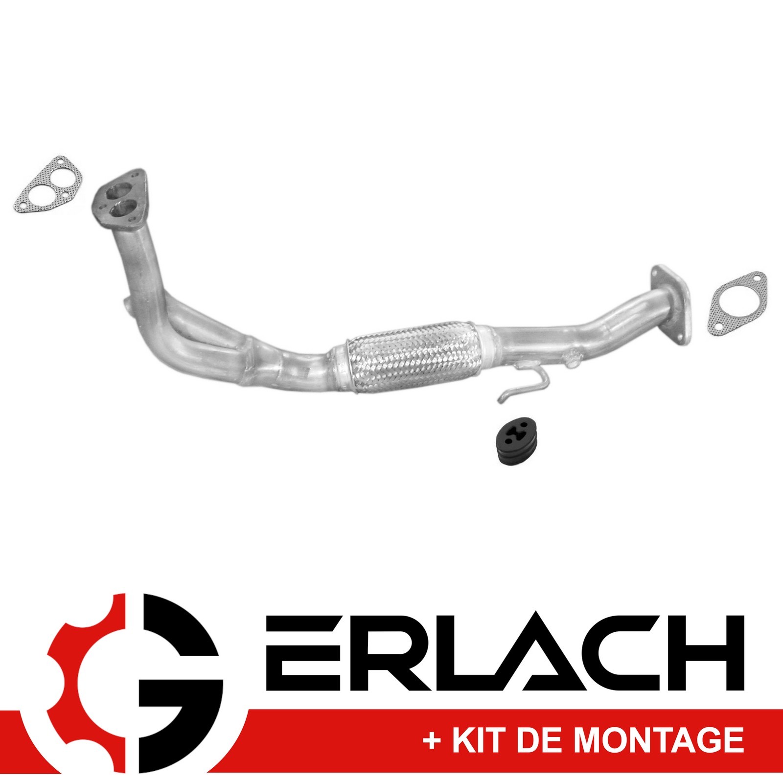 Tuyau d'échappement pour Fiat Punto 176 55 1.1 de 1993 à 1999 en acier aluminisé Réf 1252