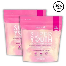 Skinny Fit Super Youth Collagen Peptides SkinnyFit Tropical Punch Flavor US 2pc