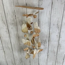 Wind Chimes Ceramic Cats W/ Fish Orange & White