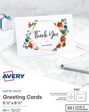 Avery 03265 Pc20 Blank Card 20Ct