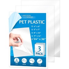 Langdon House - PET Flexible Plastic Glass Panels - 24x36 x 0.03 inch, Clear,...