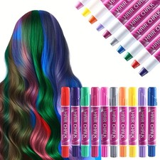 10pcs/Set Hair Chalk Pen,Temporary Hair Color Chalk Non-toxic Disposable Hair