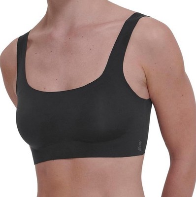 Sloggi Womens ZERO Feel 2.0 Top 10217786 Padded Unwired Wide Strap Black Small