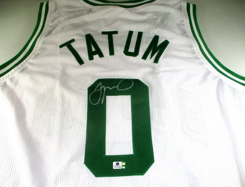 Jayson Tatum / Autographed Boston Celtics White Custom Basketball Jersey / COA