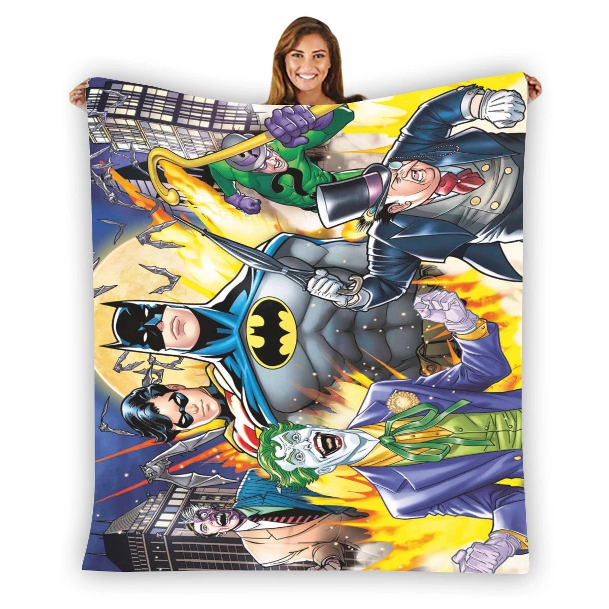 Batman VS Villains Soft Warm Printing Fleece Blanket
