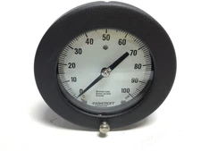 Ashcroft 45 1377AS 02B Pressure Gauge 4-1/2" 0-100PSI Bronze Tube Brass Socket