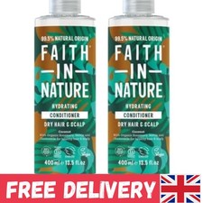 Organic Coconut Conditioner for Normal to Dry Hair - 2x400ml Hydrating Formula 14.99 per litre