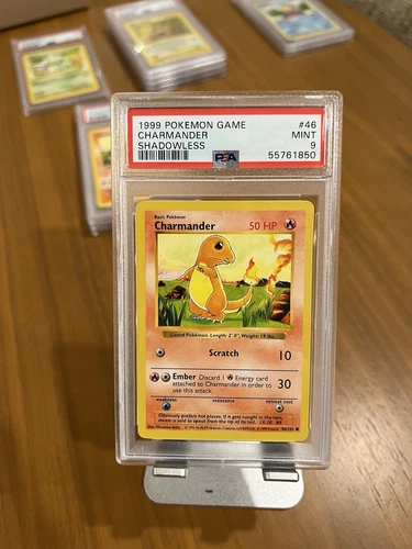 1999 Pokémon Charmander 46/ Base Set Shadowless PSA 9 Mint! Vintage Pokemon !!