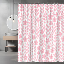Chic Pink Floral Shower Curtain for Stylish Bathroom Decor