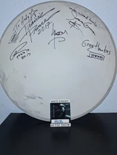 Todd Rundgren Signed Drum Head 2017 White Knight Tour Autograph Hawkes Prince...