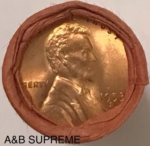 ROLL (50) 1953 S OBW ORIGINAL BANK ROLL LINCOLN WHEAT CENT PENNY GEM BU UNC