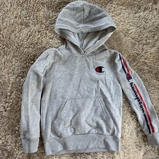 Champion Sweater Youth Gray Hoodie Pullover Pockets Knit Boys 6