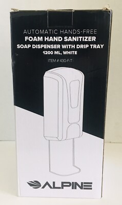 Alpine Automatic Foam Hand Soap Dispenser 1200ML Drip Tray White 430FT
