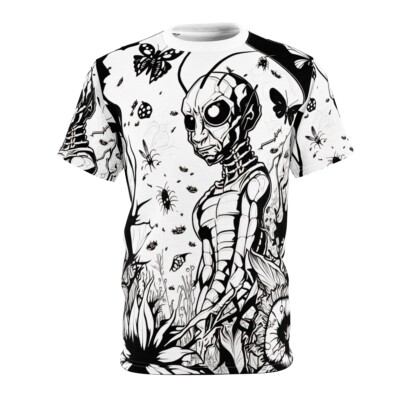 All Over Print Halloween Horror Art T Shirt Bugs Insects Scary Creepy Monster