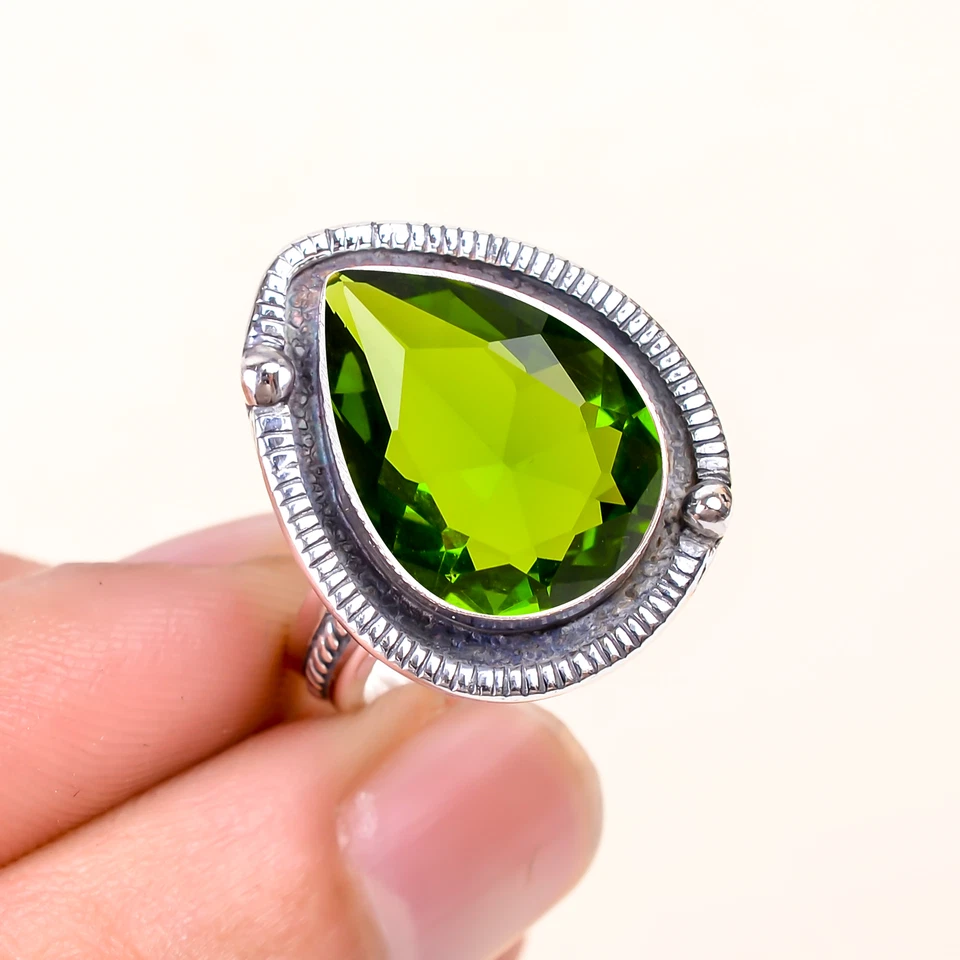 Peridot Ring, 925 Sterling Silver Jewelry Ring, Gemstone Ring, Gift For Her - Image 2 of 4