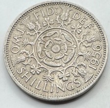 1956 Great Britain Florin - United Kingdom - Two Shillings - UK - Ships Free