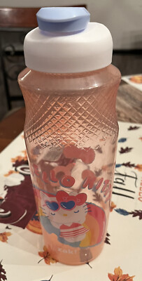 Hello Kitty Glitter Plastic Water Bottle 30oz by Zak! Pink Color (NEW)