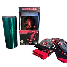 Deadpool Cable Guys Original Phone Controller Holder 2 Sock Pairs Green Cup