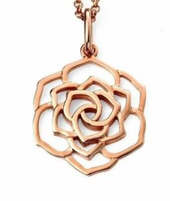 Elements silver and rose-gold plated open rose pendant