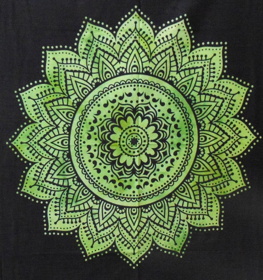 Póster indio colgante de pared ombre mandala tapiz color verde decoración del hogar nosotros Foto 4 de 4