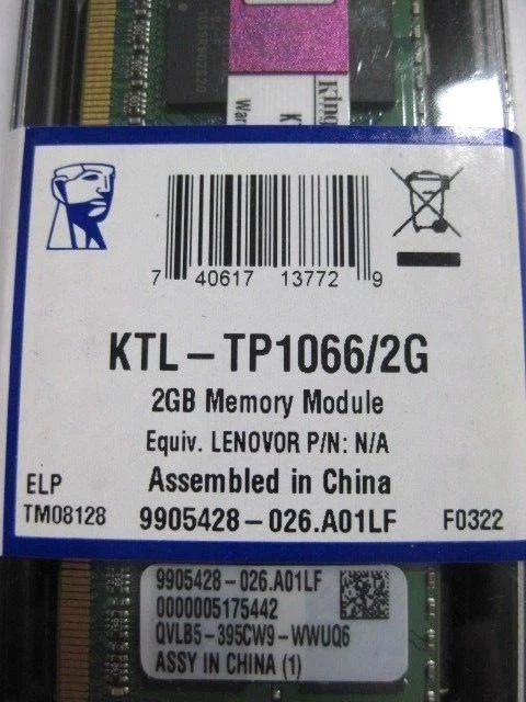 Kingston 2GB RAM Memory Module SO-DIMM KTL-TP1066/2G DDR3 PC3-8500 1066MHz - Image 2 of 4