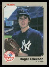 1983 Fleer Roger Erickson #378 New York Yankees Baseball Card