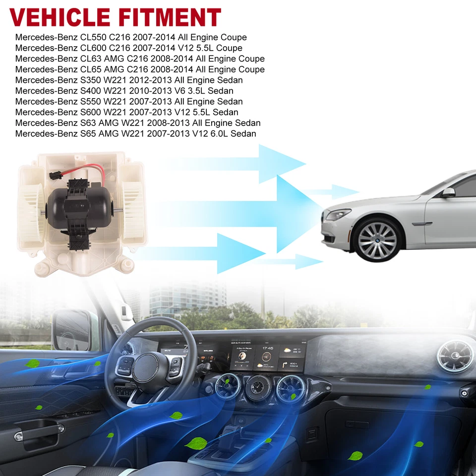 Motor de soplador de aire acondicionado para BMW E60 E61 E63 E64 535i 545i 550i 64116933910 Foto 4 de 4