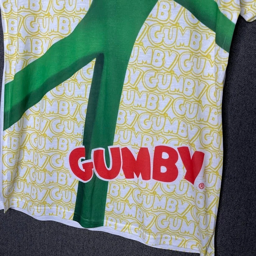 Camiseta LogoVision Para Hombre Mediana Multicolor Gumby Estampado Completo Exterior Foto 3 de 4