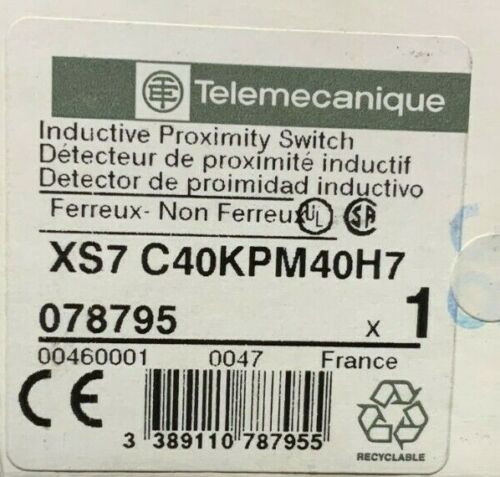 SC NEW IN BOX Telemecanique XS7-C40KPM40H7 Inductive Proximity Sensor 24V 262F - Picture 4 of 4