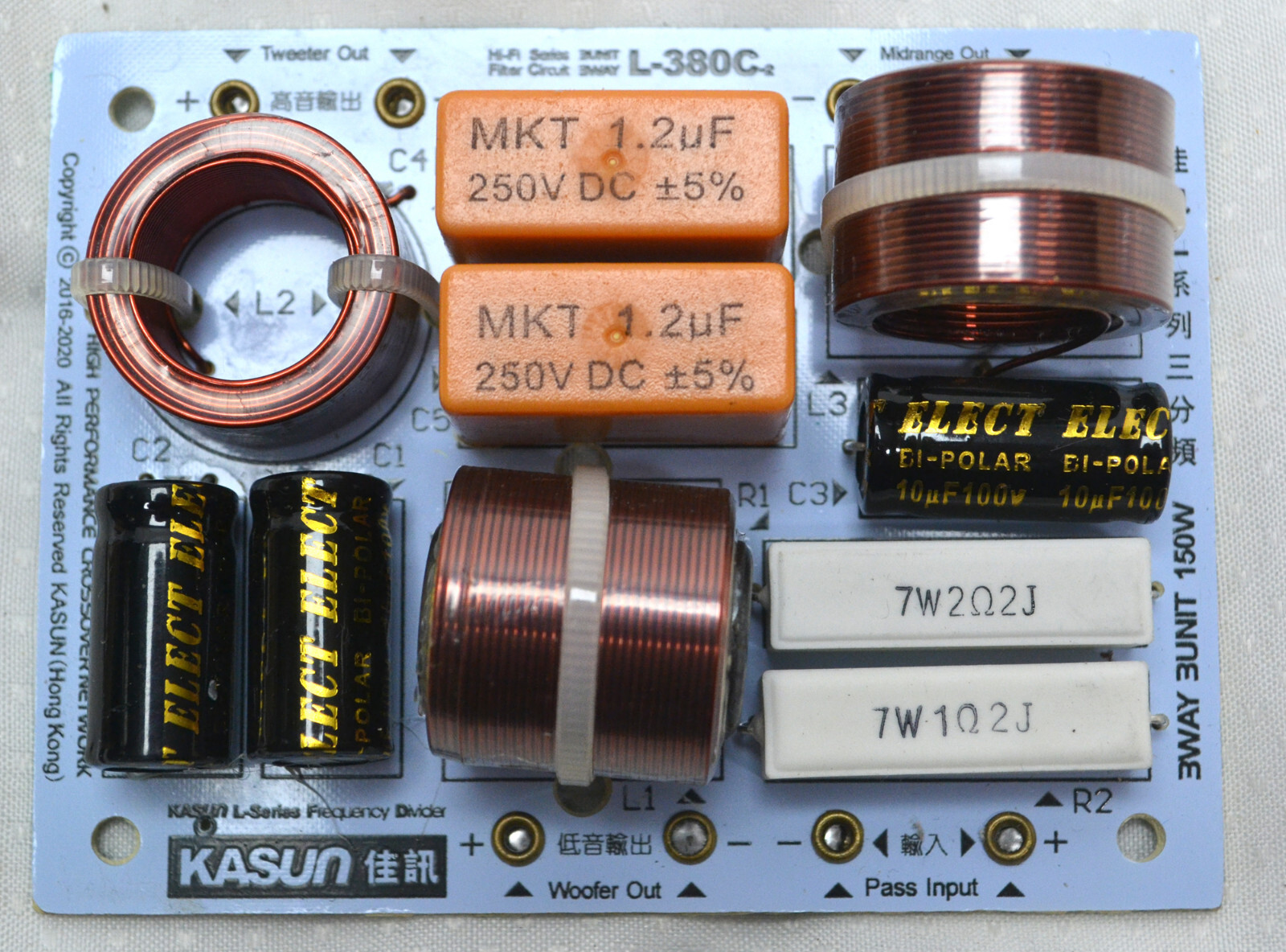 One Pair KASUN L-380C 3 Way Hi-Fi Speaker Frequency Divider Crossover Filters