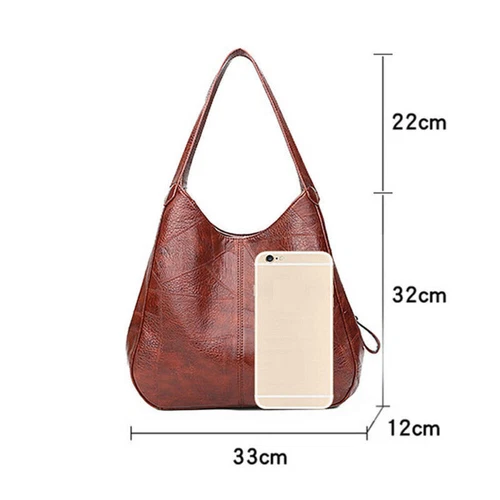 New Women Designer Leather Shoulder Bag Large Capacity Ladies Handbag Hobo Tote - Picture 6 of 24