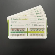 10Sets Dental Ortho Metal Brackets Mini Roth/MBT 022/018 345 hooks Mesh Base