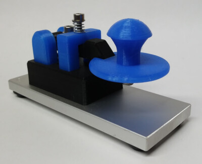 Blue Navy Morse Code Straight Key With Aluminum Base