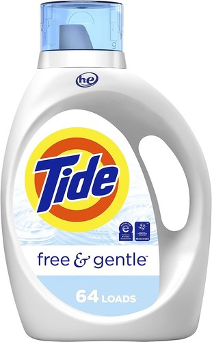 Tide Free & Gentle Liquid Laundry Detergent, 64 loads 92 fl oz,