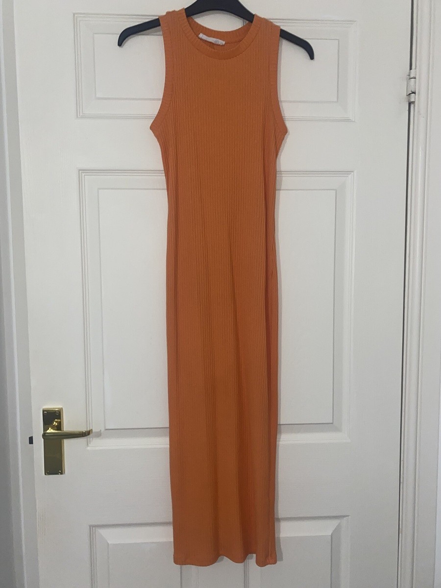 orange primark dress Work of art  Purse: @primark Dress: thrifted Heels: @express Orange for  spring?  Orange dress, spring dress, long sleeve dress, black heels