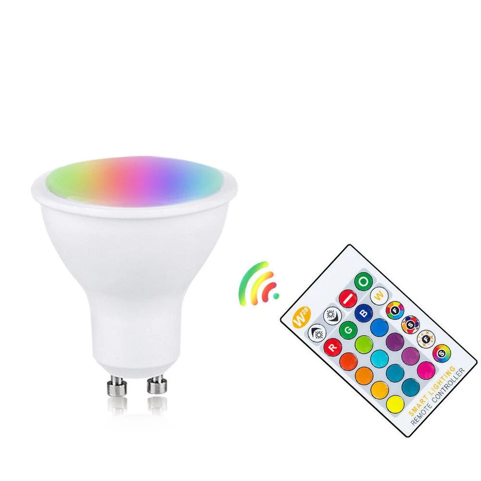 1~10X GU10 LED Lights Bulbs Spotlight Lamp RGBW/WW 16 Colour Changing Remote UK - Image 3 of 4