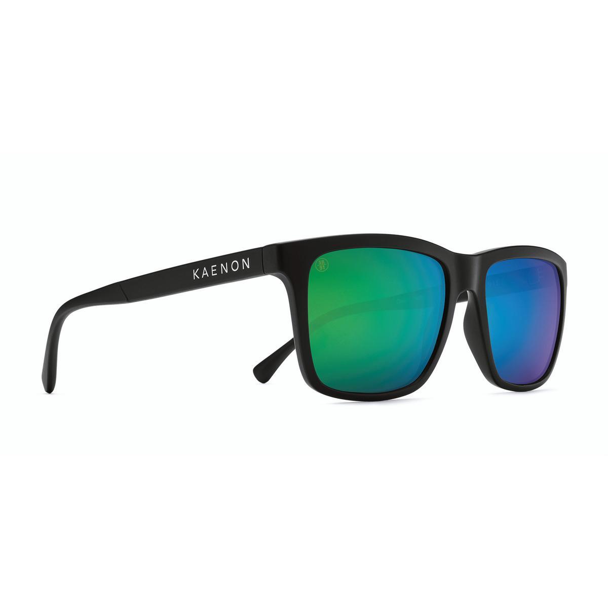 Kaenon Venice Sunglasses Matte Black Polarized Coastal Green