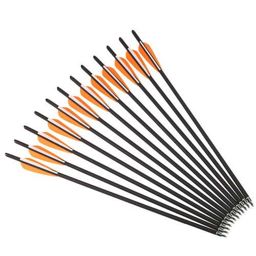 12Pcs 20inch Crossbow Bolts Carbon Arrows Archery Hunting Half Moon Nock Arrows - Picture 12 of 12