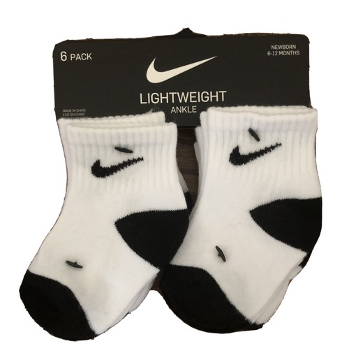 Nike Kleinkind 6 Paar Socken 6-12 & 12-24 Monate & 2-4 Jahre weiß & schwarz UNISEX - Bild 2 von 7