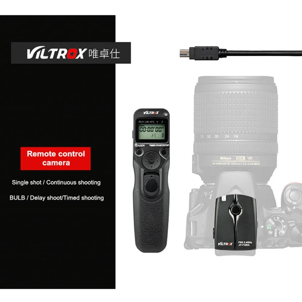 Telecomando per Nikon EOS Viltrox JY-710 N3 LCD KIT Controller Wireless Camera - Immagine 3 di 4