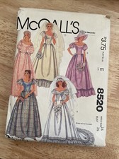 McCalls 8520 Vintage Pattern Wedding Dress Princess Seams Puff Sleeves Train