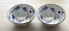 (2) TABBY KITTY CAT by SINYO Japanese Ramen Rice Bowls - SET OF 2 - NEW