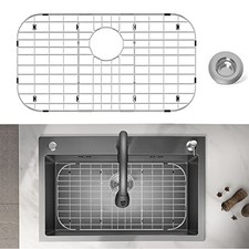 Stainless Steel Sink Protector 26"x14" with Rear Drain Detachable