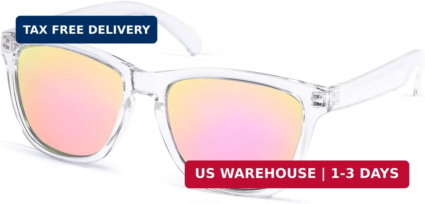 COLOSSEIN Sunglasses Womens Square UV400 Mirrored Lens for Vacation