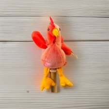 Ty Beanie Baby Strut Rooster Ear Tag, Tag Protector  Tush Tag Farm Vintage 1996